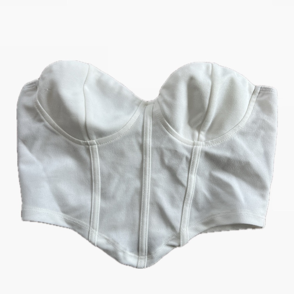 White Strapless Bustier